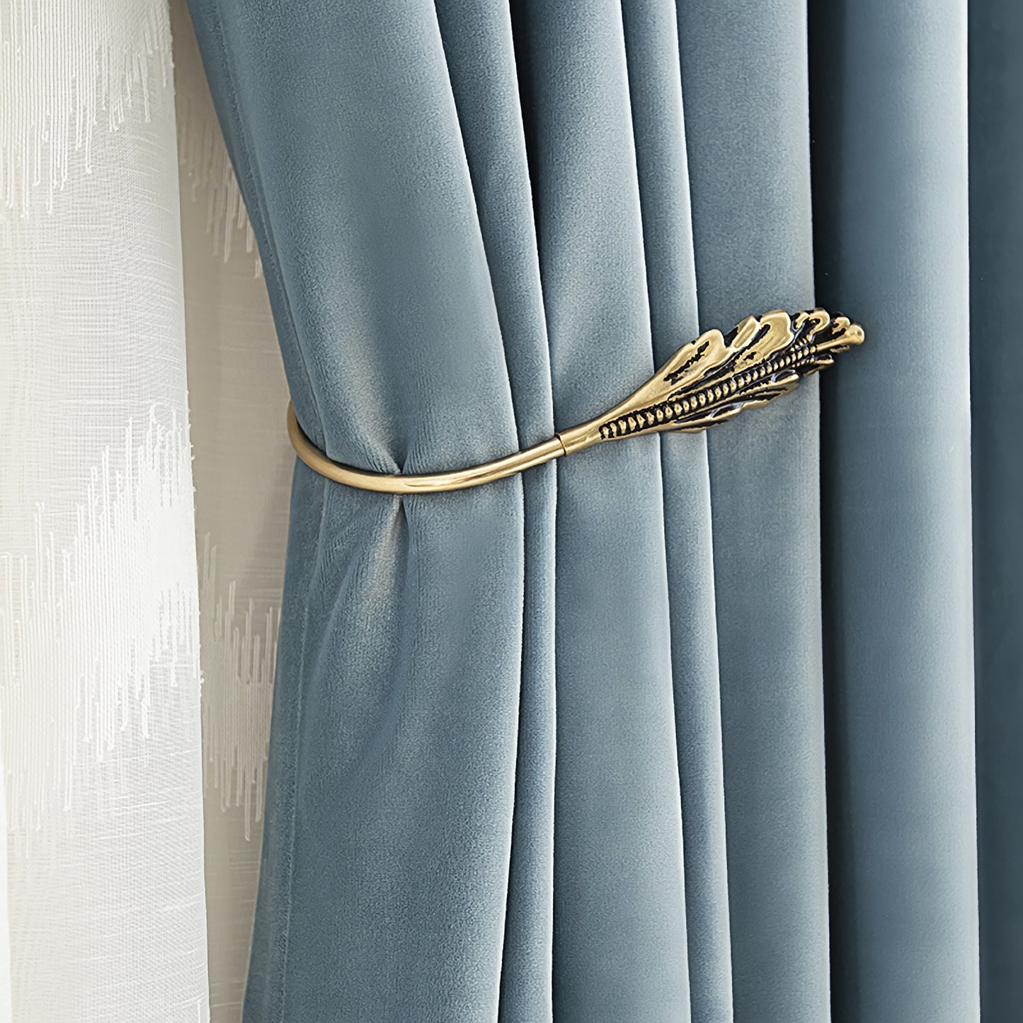 Pair of Powder /Sky Blue Velvet Curtains Fabric, Custom drapes, Custom curtains, window curtain panels, Heavy Weight, Any Size Curtain